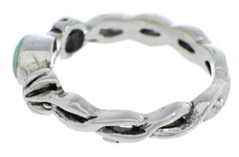 Southwestern Silver Turquoise Ring Size 8-1/4 YX81417